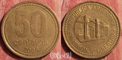 Аргентина 50 сентаво 2009 года, KM# 111, 408-125