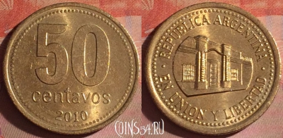 Аргентина 50 сентаво 2010 года, KM# 111, 053i-165