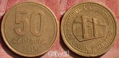 Аргентина 50 сентаво 2010 года, KM# 111, 062l-079