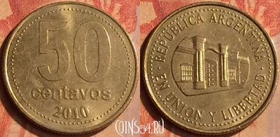 Аргентина 50 сентаво 2010 года, KM# 111, 151n-123