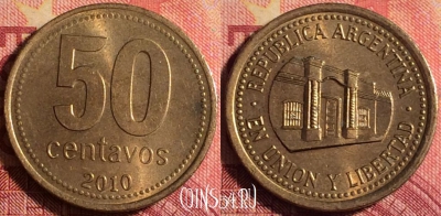 Аргентина 50 сентаво 2010 года, KM# 111, 164j-095