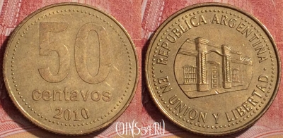 Аргентина 50 сентаво 2010 года, KM# 111, 167l-049
