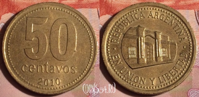 Аргентина 50 сентаво 2010 года, KM# 111, 334-028