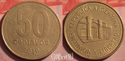 Аргентина 50 сентаво 2010 года, KM# 111, 344j-081