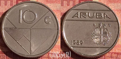 Аруба 10 центов 1989 года, KM# 2, 315i-002