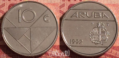 Аруба 10 центов 1992 года, KM# 2, 283i-003