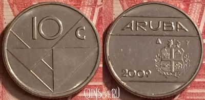 Аруба 10 центов 2009 года, KM# 2, 208m-071