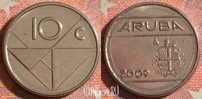 Аруба 10 центов 2009 года, KM# 2, 378-129