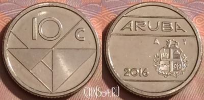 Аруба 10 центов 2016 года, KM# 2, 255k-021