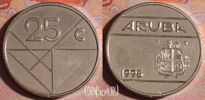 Аруба 25 центов 1995 года, KM# 3, 150f-017