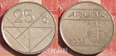 Аруба 25 центов 2002 года, KM# 3, 062c-142