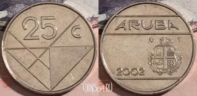 Аруба 25 центов 2002 года, KM# 3, a129-075