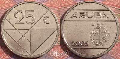 Аруба 25 центов 2005 года, KM# 3, a111-014