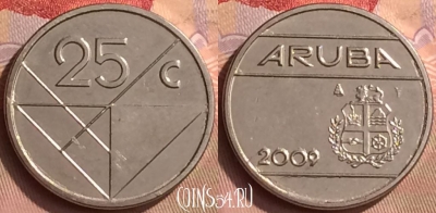 Аруба 25 центов 2009 года, KM# 3, 444-029