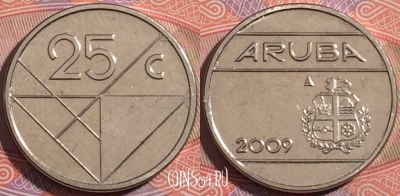 Аруба 25 центов 2009 года, KM# 3, a076-042