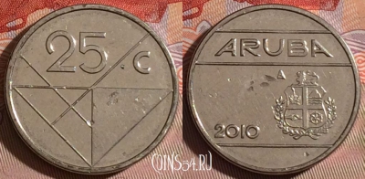 Аруба 25 центов 2010 года, KM# 3, 069d-138