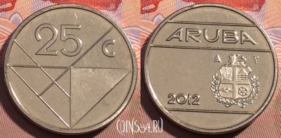 Аруба 25 центов 2012 года, KM# 3, 094d-006