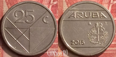 Аруба 25 центов 2015 года, KM# 3, 397-095