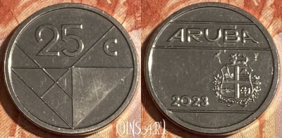 Аруба 25 центов 2023 года, KM# 3, 287r-063