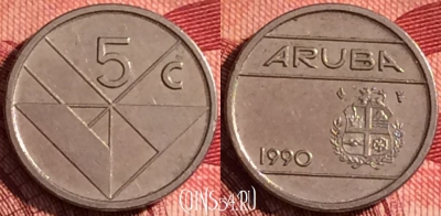 Аруба 5 центов 1990 года, KM# 1, 273i-079