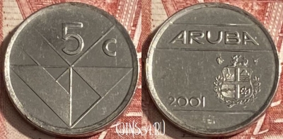 Аруба 5 центов 2001 года, KM# 1, 272r-086