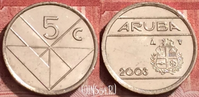 Аруба 5 центов 2003 года, KM# 1, 138l-046