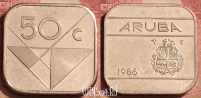 Аруба 50 центов 1986 года, KM# 4, 066l-121