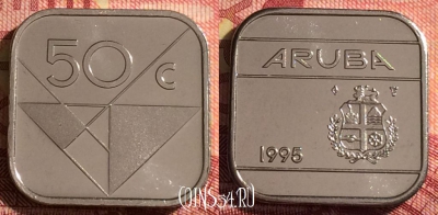 Аруба 50 центов 1995 года, KM# 4, 290i-021