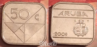 Аруба 50 центов 2009 года, KM# 4, 101j-094