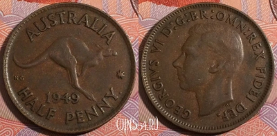 Австралия 1/2 пенни 1949 года, KM# 42, a096-086