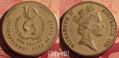 Австралия 1 доллар 1986 года, KM# 87, 223i-074