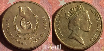 Австралия 1 доллар 1986 года, KM# 87, 370-110