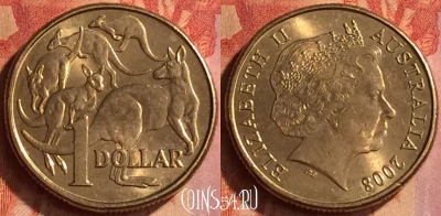 Австралия 1 доллар 2008 года, KM# 489, 109o-082