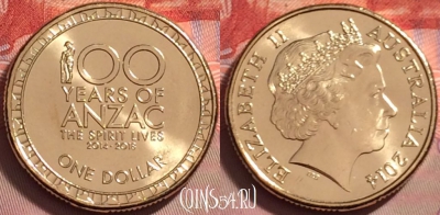 Австралия 1 доллар 2014 года, UNC, 130j-050