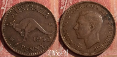 Австралия 1 пенни 1942 года, KM# 36, 395-012