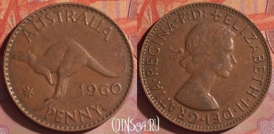 Австралия 1 пенни 1960 года, KM# 56, 049i-071