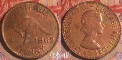 Австралия 1 пенни 1962 года, KM# 56, 202a-079 ♛