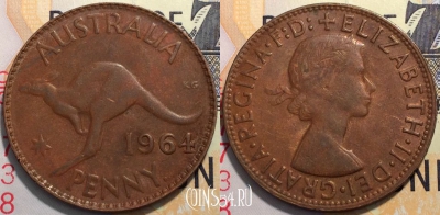 Австралия 1 пенни 1964 года, KM 56, 118-122