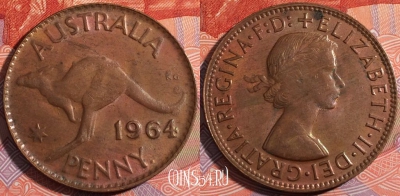 Австралия 1 пенни 1964 года, KM# 56, 179-106