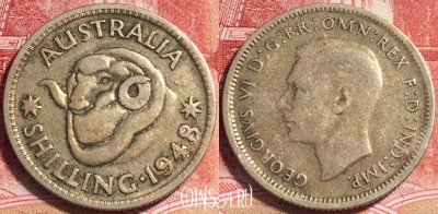 Австралия 1 шиллинг 1948 года, Ag, КМ# 39a, b064-029