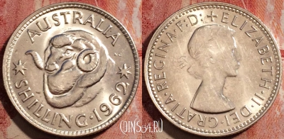 Австралия 1 шиллинг 1962 года, Ag, KM# 59, 229-097