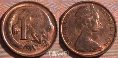 Австралия 1 цент 1966 года, KM# 62, 126b-081
