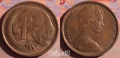 Австралия 1 цент 1967 года, KM# 62, 071j-082