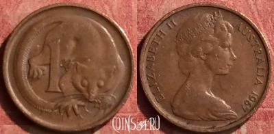 Австралия 1 цент 1967 года, KM# 62, 442-053
