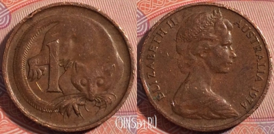 Австралия 1 цент 1974 года, KM# 62, 181-049