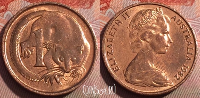 Австралия 1 цент 1982 года, KM# 62, 252a-093