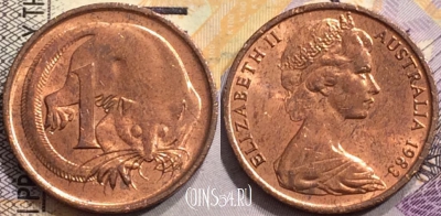 Австралия 1 цент 1983 года, KM# 62, 151-077 ♛