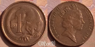Австралия 1 цент 1987 года, KM# 78, 450-120