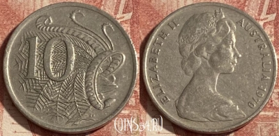 Австралия 10 центов 1970 года, KM# 65, 292p-024