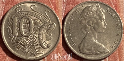 Австралия 10 центов 1976 года, KM# 65, 491р-059 ♛
